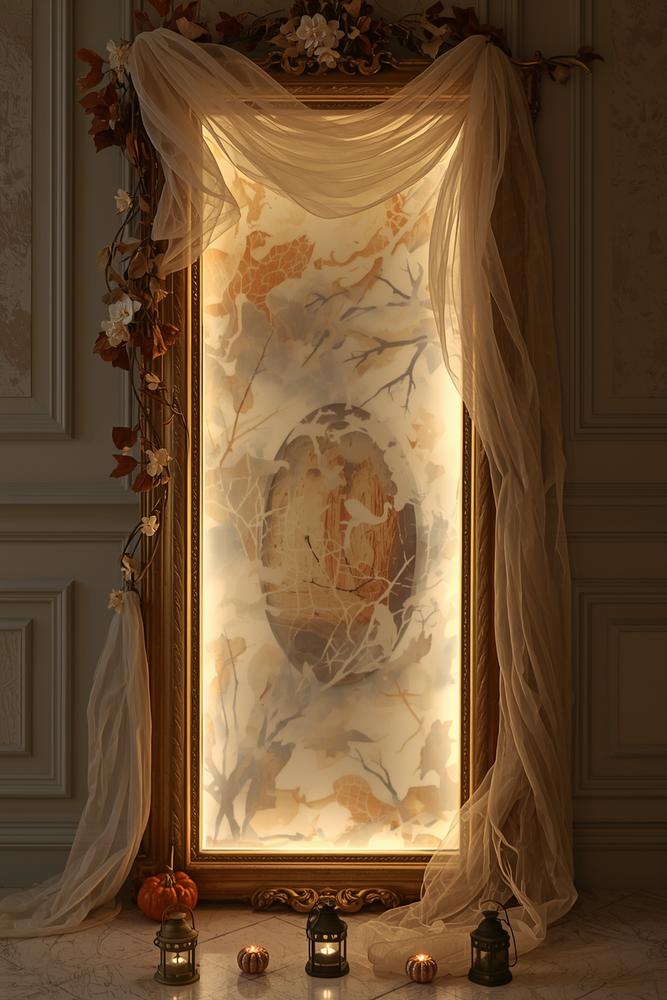 Antiker Barockspiegel als geisterhaftes Portal