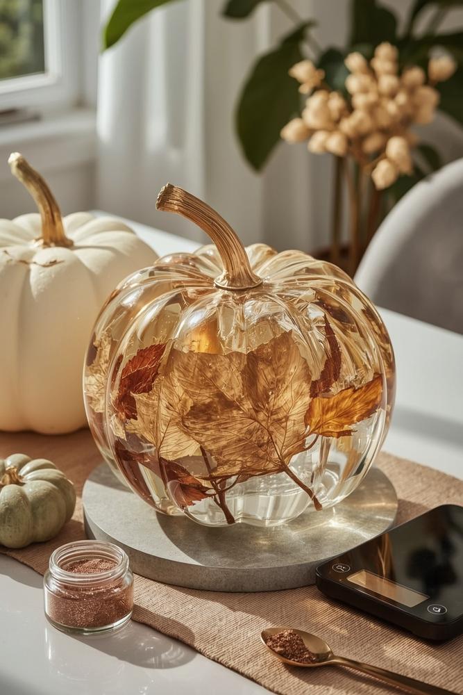 Halloween DIY Kürbis kreativ Epoxidharz-Kunstkürbis