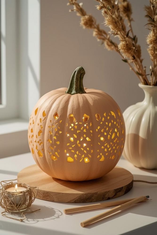 Halloween DIY Kürbis skandinavische Lichter-Lampe