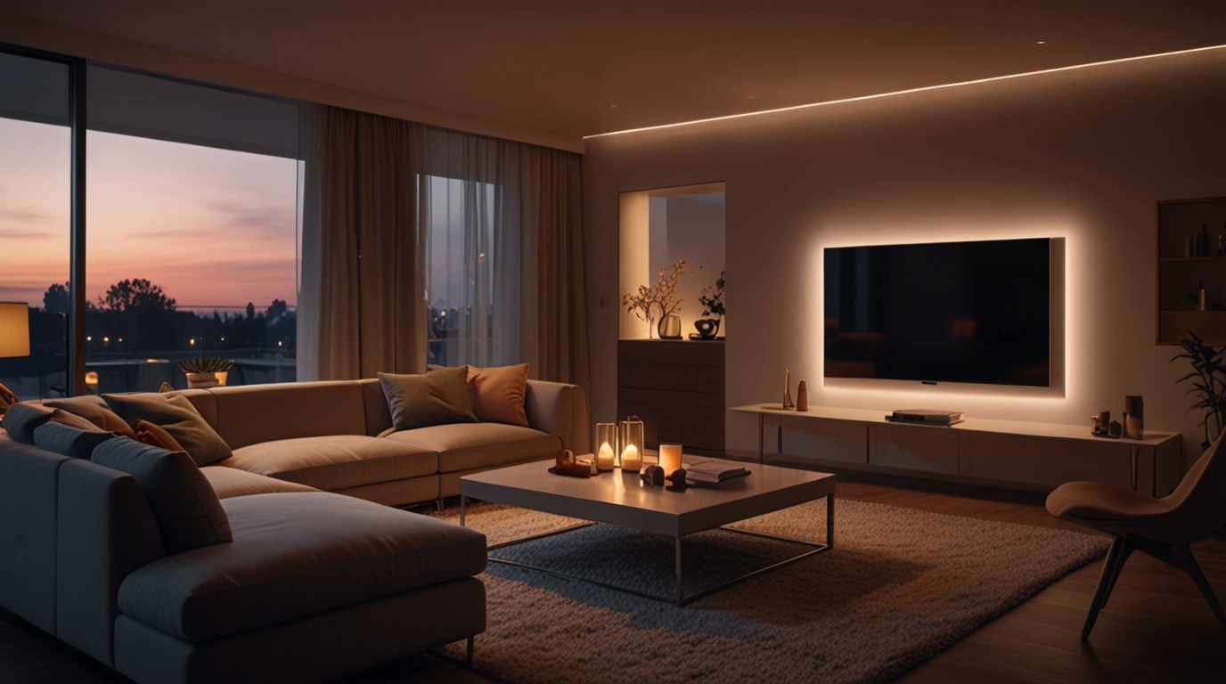 Smarte Beleuchtung im Wohnzimmer – modernes Smart-Home-Licht